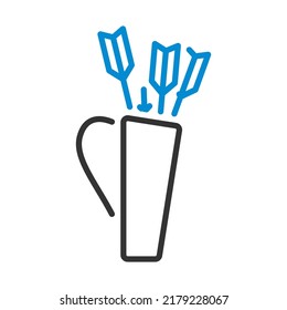 Quiver With Arrows Icon. Editable Bold Outline With Color Fill Design. Vector Illustration.