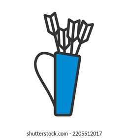 Quiver With Arrows Icon. Editable Bold Outline With Color Fill Design. Vector Illustration.
