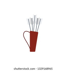 Quiver with arrows icon. Flat color design. Vector illustration.