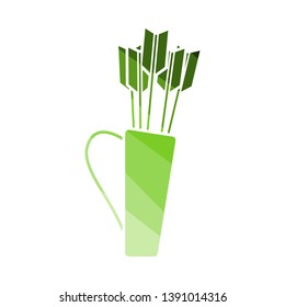 Quiver With Arrows Icon. Flat Color Ladder Design. Vector Illustration.