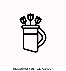 Illustration des Quiver Flat Icon Logos Mittelalterliches Symbol. Geeignet für Webdesign, Logo, App.