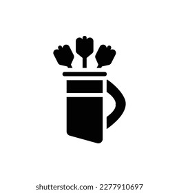 Ilustración del logotipo del icono plano Quiver. Conjunto de iconos medievales. Adecuado Para Diseño Web, Logotipo, Aplicación.