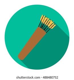 Quiver icon flat. Singe western icon from the wild west flat.