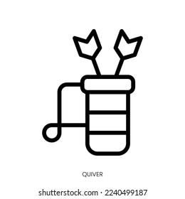quiver icon. Line Art Style Design Isolated On White Background