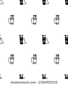 Quiver Icon Seamless Pattern, Arrow, Bolt, Dart Holding Container Vector Art Illustration