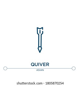 quiver vector line icon. Simple element illustration. quiver outline icon from asian concept. Can be used for web and mobile
