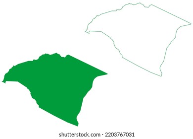 Quixere municipality (Ceará state, Municipalities of Brazil, Federative Republic of Brazil) map vector illustration, scribble sketch Quixeré map