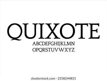 Quixote Regular font for logo and headline. Isolated vector typeset