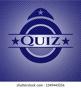 Quiz badge with denim background