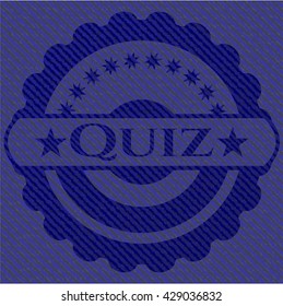 Quiz badge with jean texture