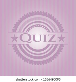 Quiz badge with pink background. Vector Illustration. Detailed.