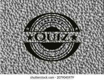 Quiz black badge with grey bubbles background. Vector Illustration. Detailed. 