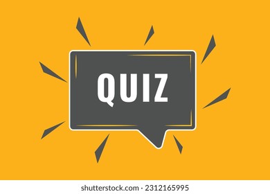 Quiz Button. Sprechblase, Banner Label Quiz