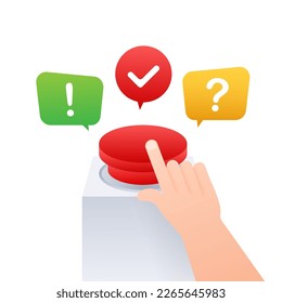 Quiz Button with speech bubble symbols, concept of questionnaire show sing, quiz button. Vector illustration.