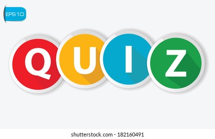 Quiz buttons on white background,vector