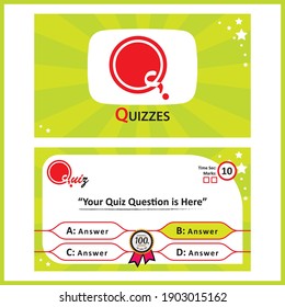 Quiz Card Vector Design and Quiz Game UI Design