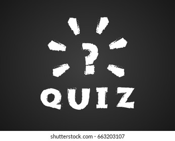 Quiz chalk concept. Vector illustration