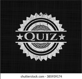 Quiz chalkboard emblem written on a blackboard