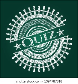 Quiz with chalkboard texture. Vector Illustration. Detailed.