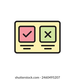 Quiz Check Box Icon Vector Illustration