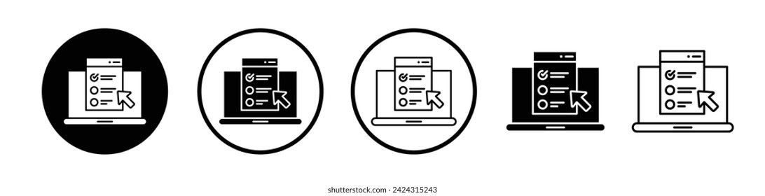 Quiz Checklist Line Icon. Test questionnaire icon in black and white color.