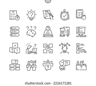 Quiz. Choose an answer. Answer options. Quiz time. Pixel Perfect Vector Thin Line Icons. Simple Minimal Pictogram