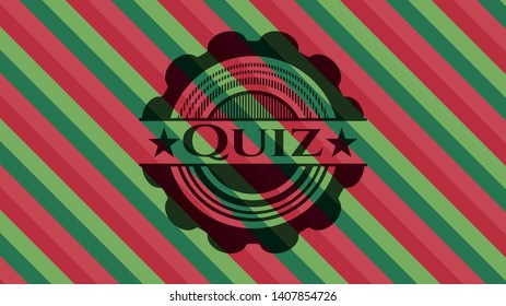 Quiz christmas colors style emblem. Vector Illustration. Detailed.