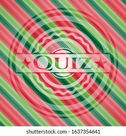 Quiz christmas emblem background. Vector Illustration. Detailed.