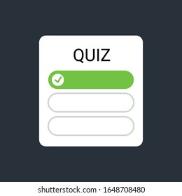 Quiz color element. Social media button. Sign for web page, mobile app, banner, social media. Editable stroke.