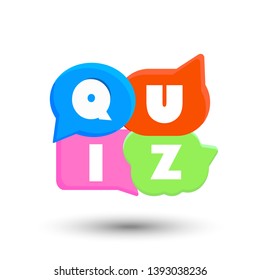 Quiz color vector illustration on white background