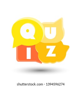 Quiz color vector illustration on white background