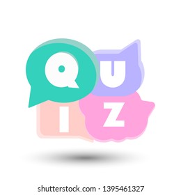 Quiz color vector illustration on white background