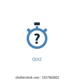 quiz concept 2 colored icon. Simple blue element illustration. quiz concept symbol design. Can be used for web and mobile UI/UX