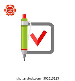 Quiz Concept Icon with Pen