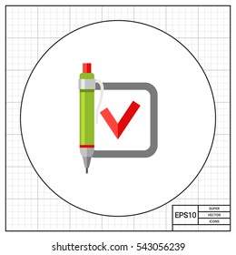 Quiz Concept Icon with Pen