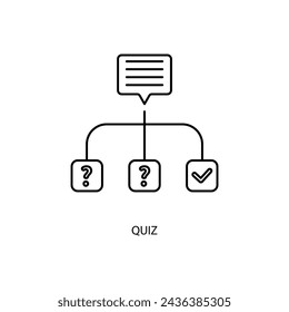 Symbol für Quizkonzeptzeile. Einfache Elementdarstellung. Entwurf der Quizkonzeptsymbole.