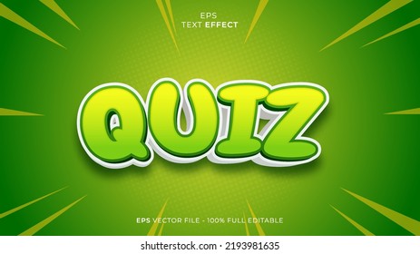 Quiz Editable Text Effect Font