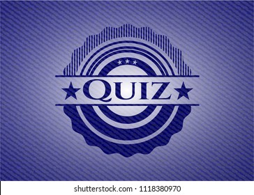 Quiz emblem with jean texture