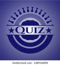 Quiz emblem with jean texture