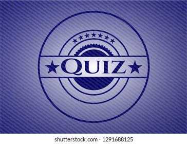 Quiz emblem with jean texture