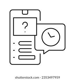quiz ephemeral line icon vector. quiz ephemeral sign. isolated contour symbol black illustration