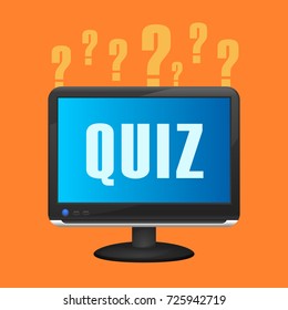 Quiz flat concept. Vector illustration. Element template for design.