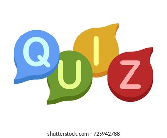 Quiz flat concept. Vector illustration. Element template for design.
