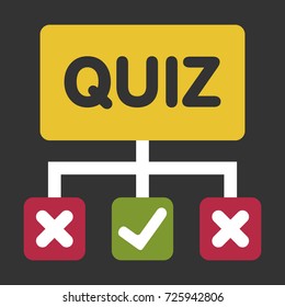 Quiz flat concept. Vector illustration. Element template for design.