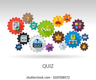 Quiz flat icon concept. Vector illustration. Element template for design.