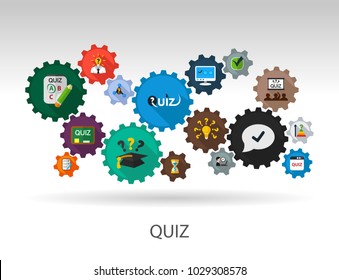 Quiz flat icon concept. Vector illustration. Element template for design.