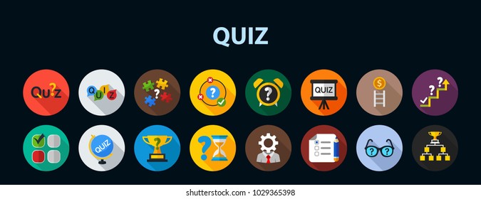 Quiz flat icon concept. Vector illustration. Element template for design.