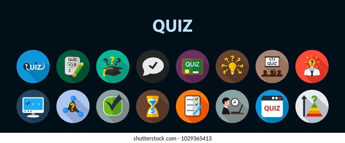 Quiz flat icon concept. Vector illustration. Element template for design.