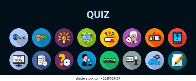 Quiz flat icon concept. Vector illustration. Element template for design.