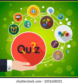 Quiz flat icon concept. Vector illustration. Element template for design.